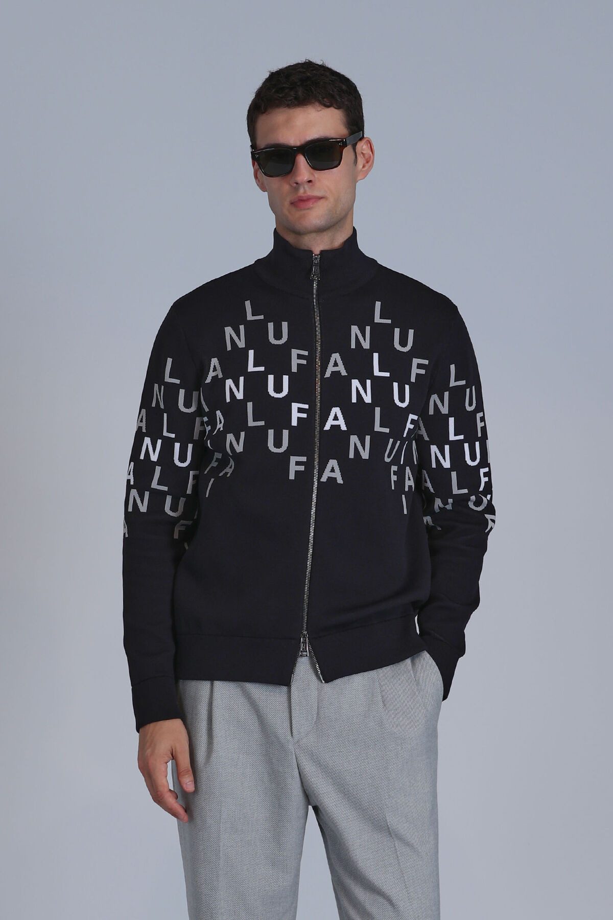 Lufian Strickjacke Writer mit Buchstaben-Print günstig online kaufen