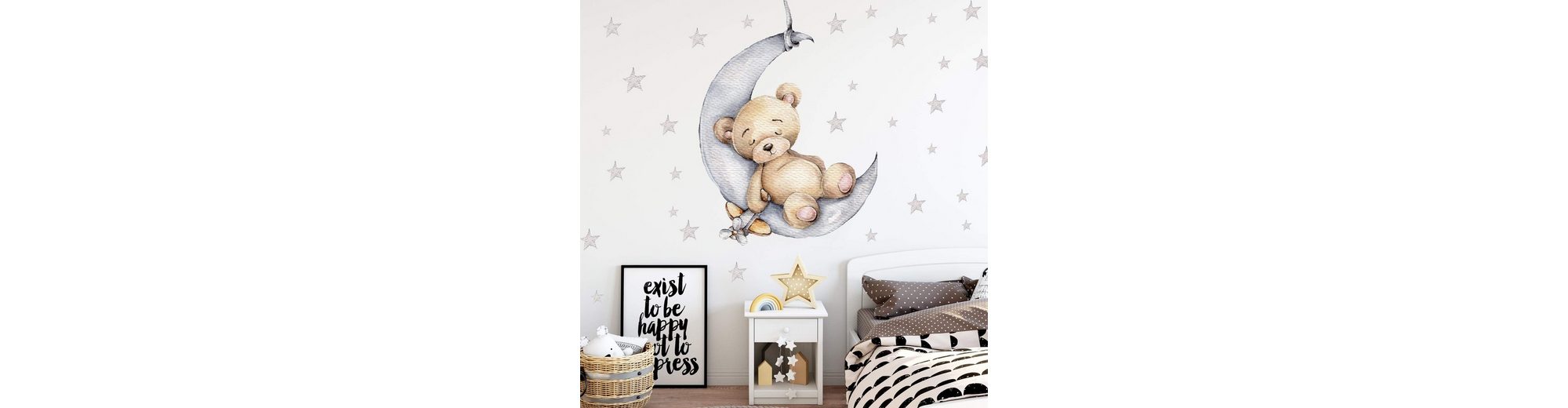 Leuchtender Mond Wandtattoo - PVC Aufkleber Für Kinderzimmer & Wohnzimmer