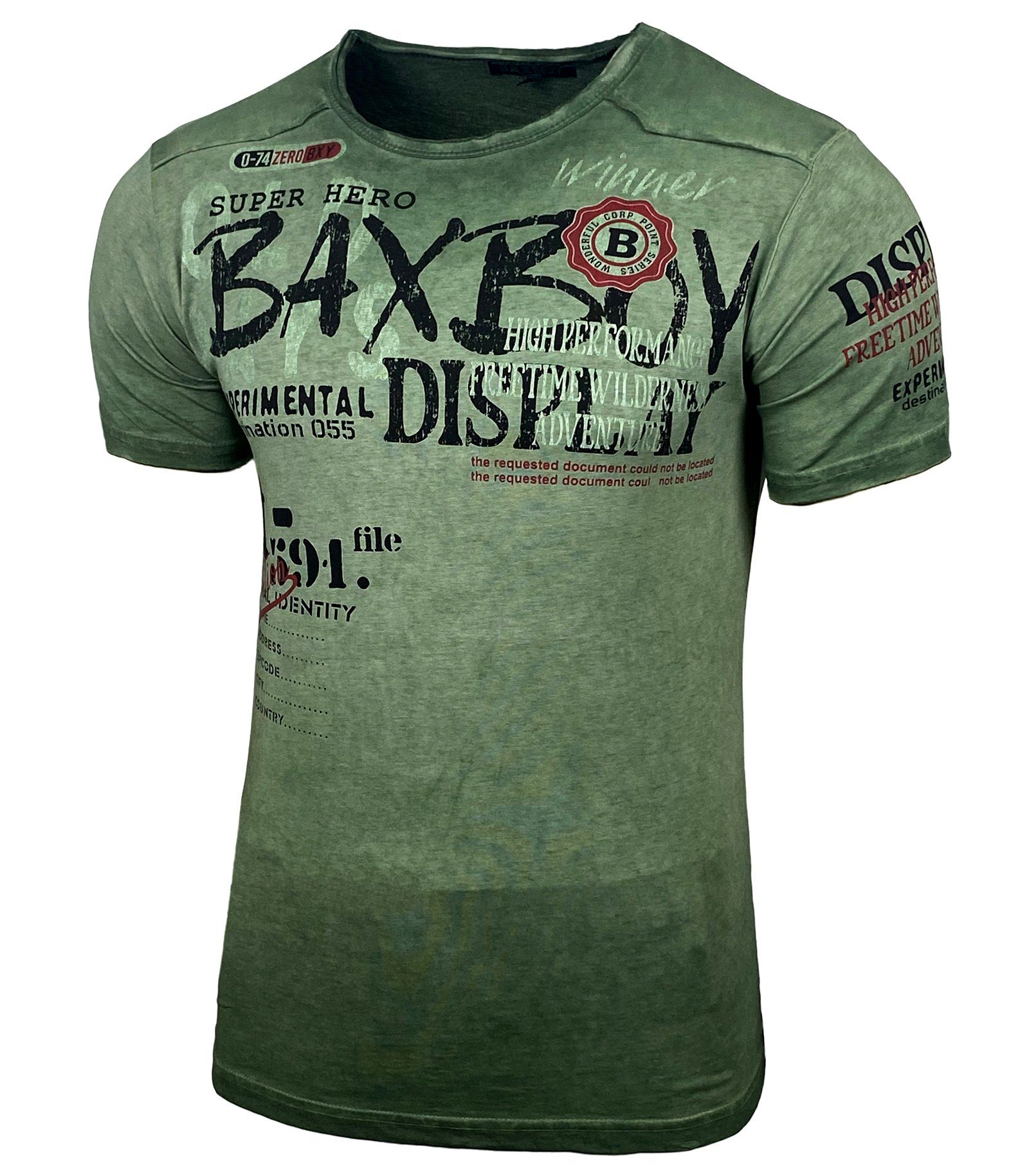 Baxboy T-Shirt Baxboy Moderner Männer Kurzarm Verwaschen Used Look TShirt B günstig online kaufen
