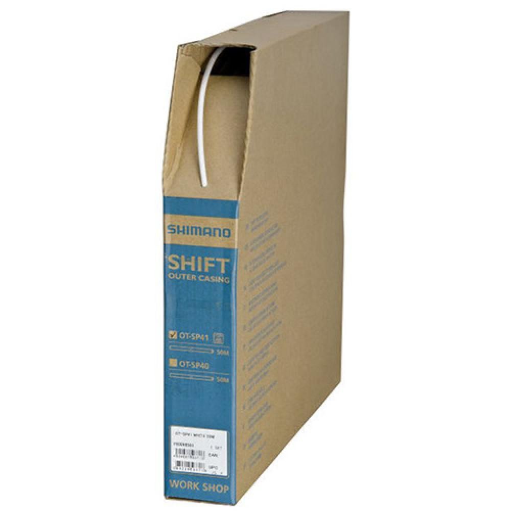 Shimano Schaltzug SHIMANO Schaltzugaußenhülle OT-SP41 50 m Schaltzugaußenhülle, Weiß