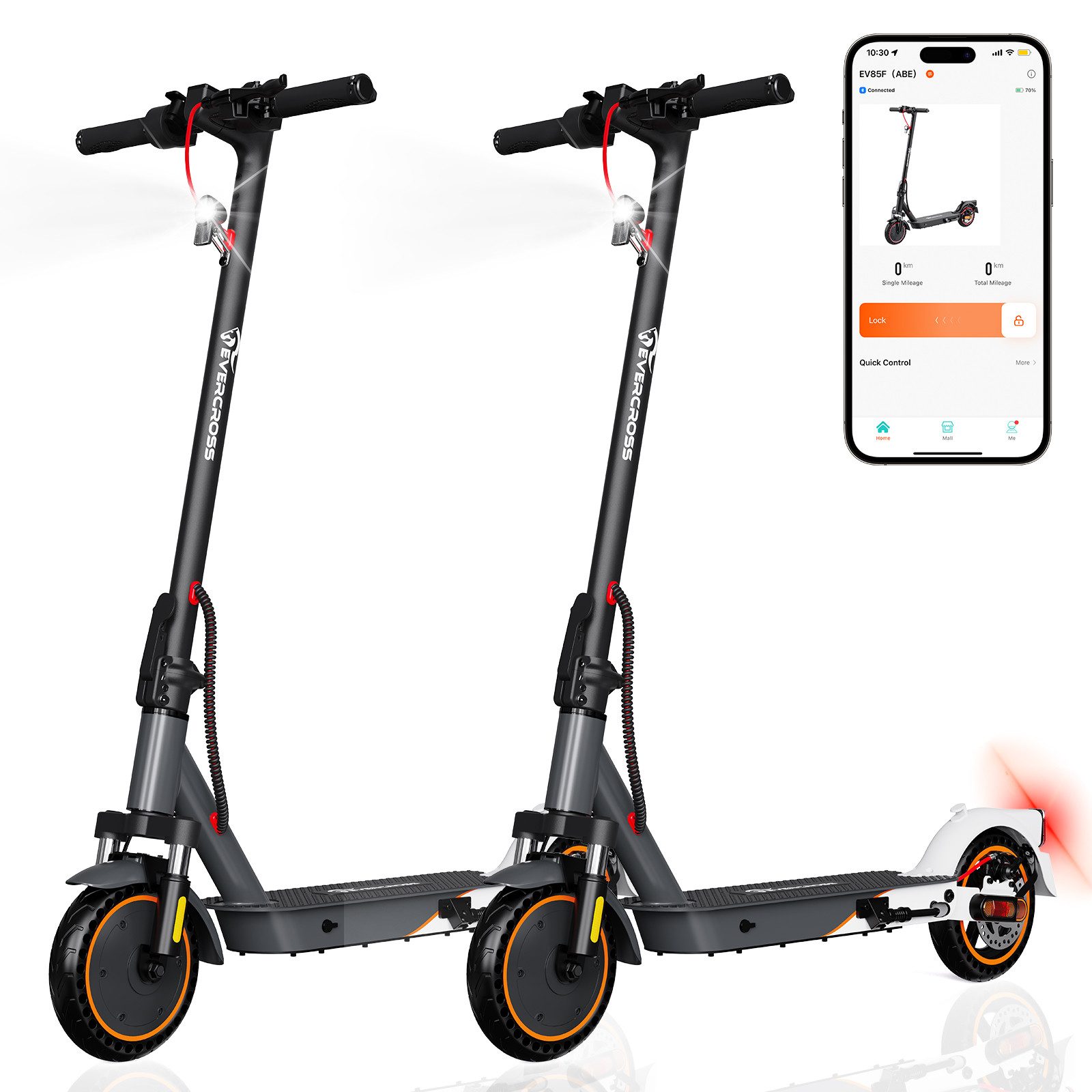 E-Scooter mit Straßenzulassung (ABE), 8.5 Zoll Elektroroller, Max 35Km