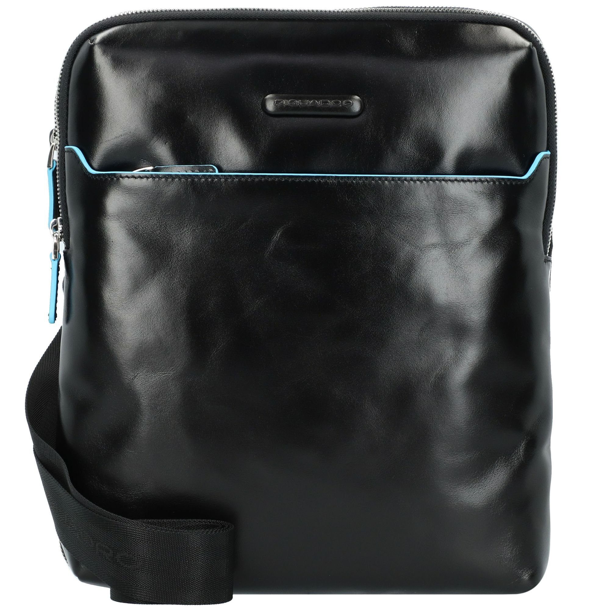 Brief, Piquadro Leder black Umhängetasche