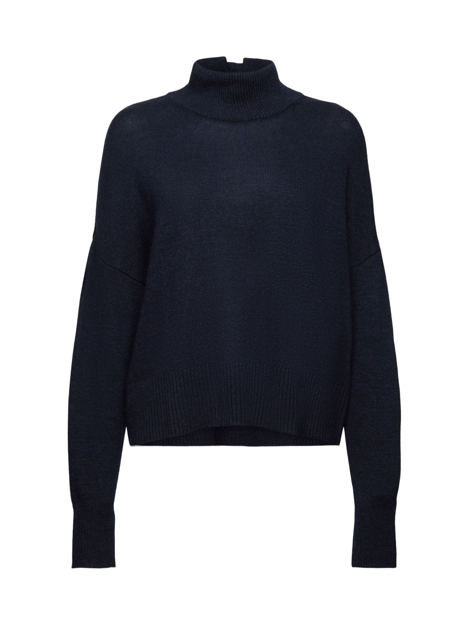 Esprit Collection Stehkragenpullover Pullover mit Stehkragen aus Wollmix NAVY