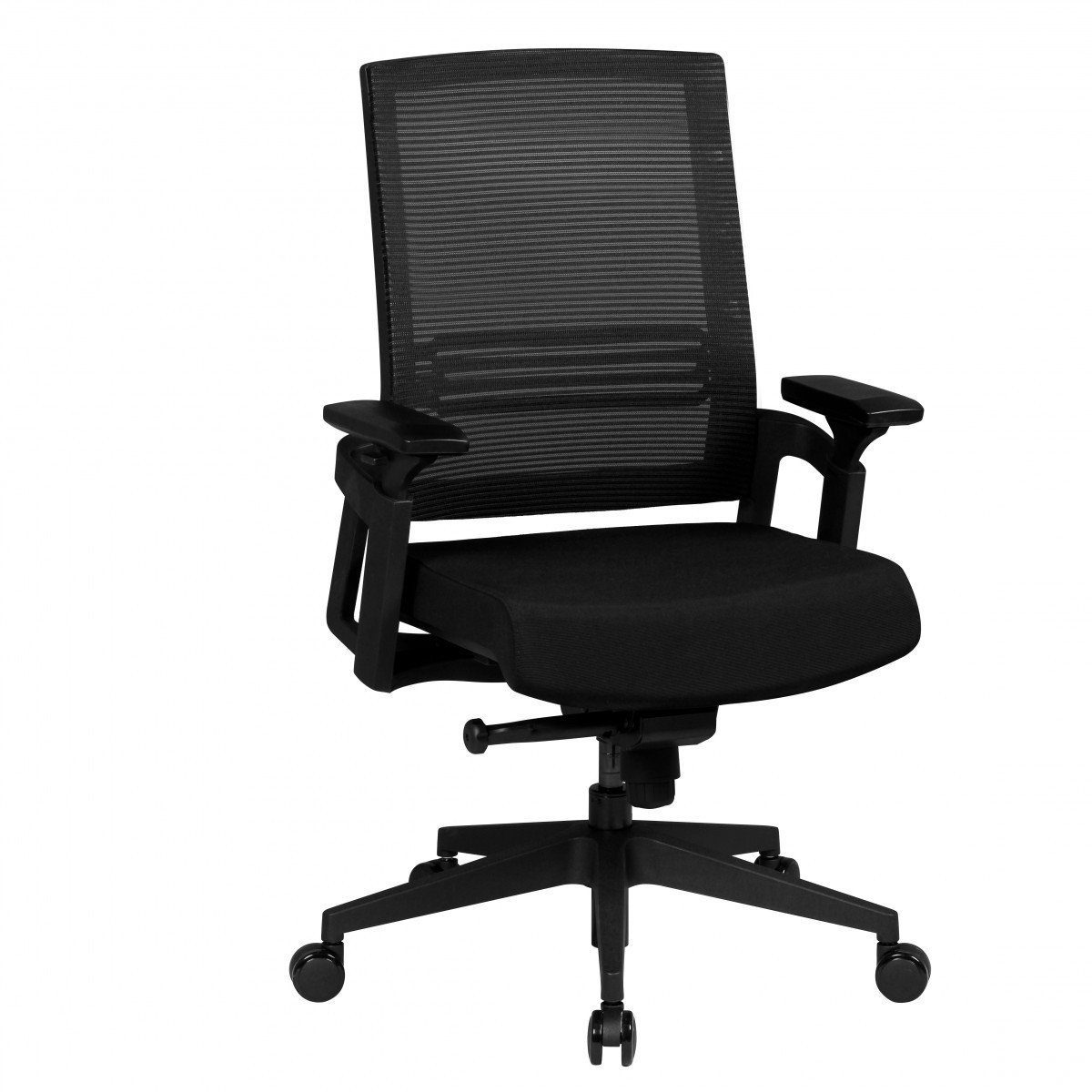 furnicato Bürostuhl APOLLO A2 Stoffbezug Schreibtischstuhl Armlehne schwarz Chefsessel 120kg