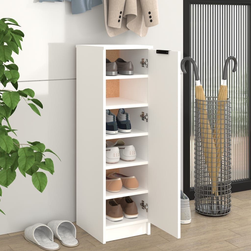 vidaXL Schuhschrank NA Schuhschrank Weiß 30x35x100 cm Holzwerkstoff für Ordnung im Flur