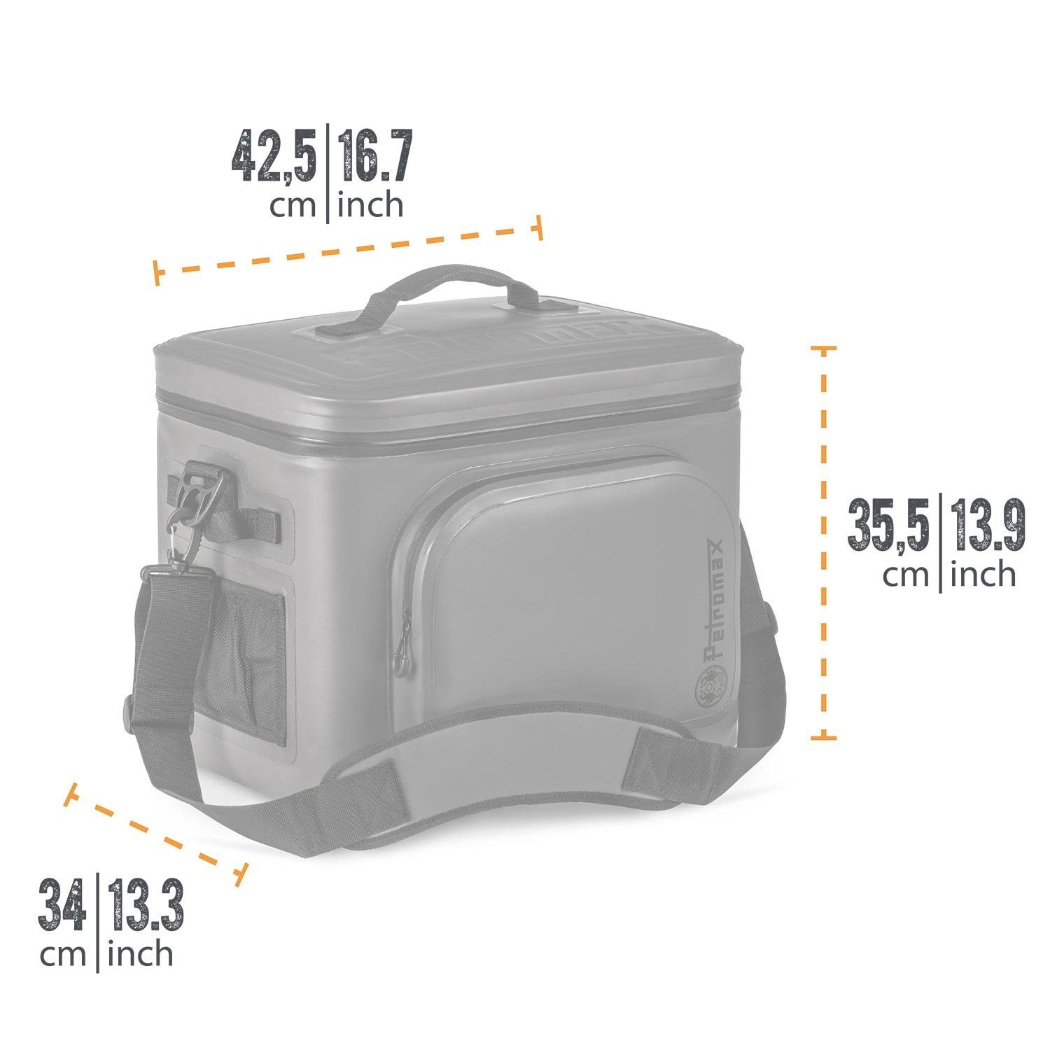 Petromax Thermobehälter Kühltasche 22 bis Tagen grau, 4 Isoliertasche, Picknick, zu Kühldauer Liter