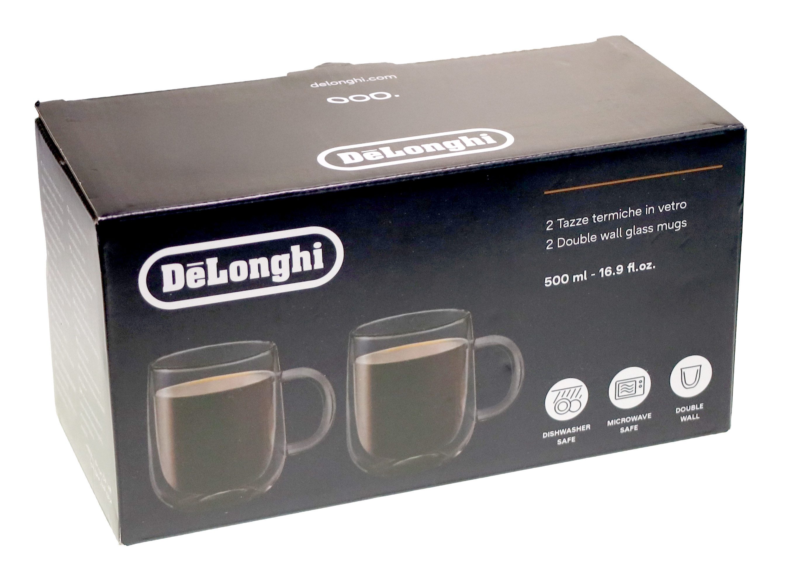 De'Longhi Gläser-Set DeLonghi DLSC327,AS00006566 Glasbecher, Doppelwandige, 500 ml