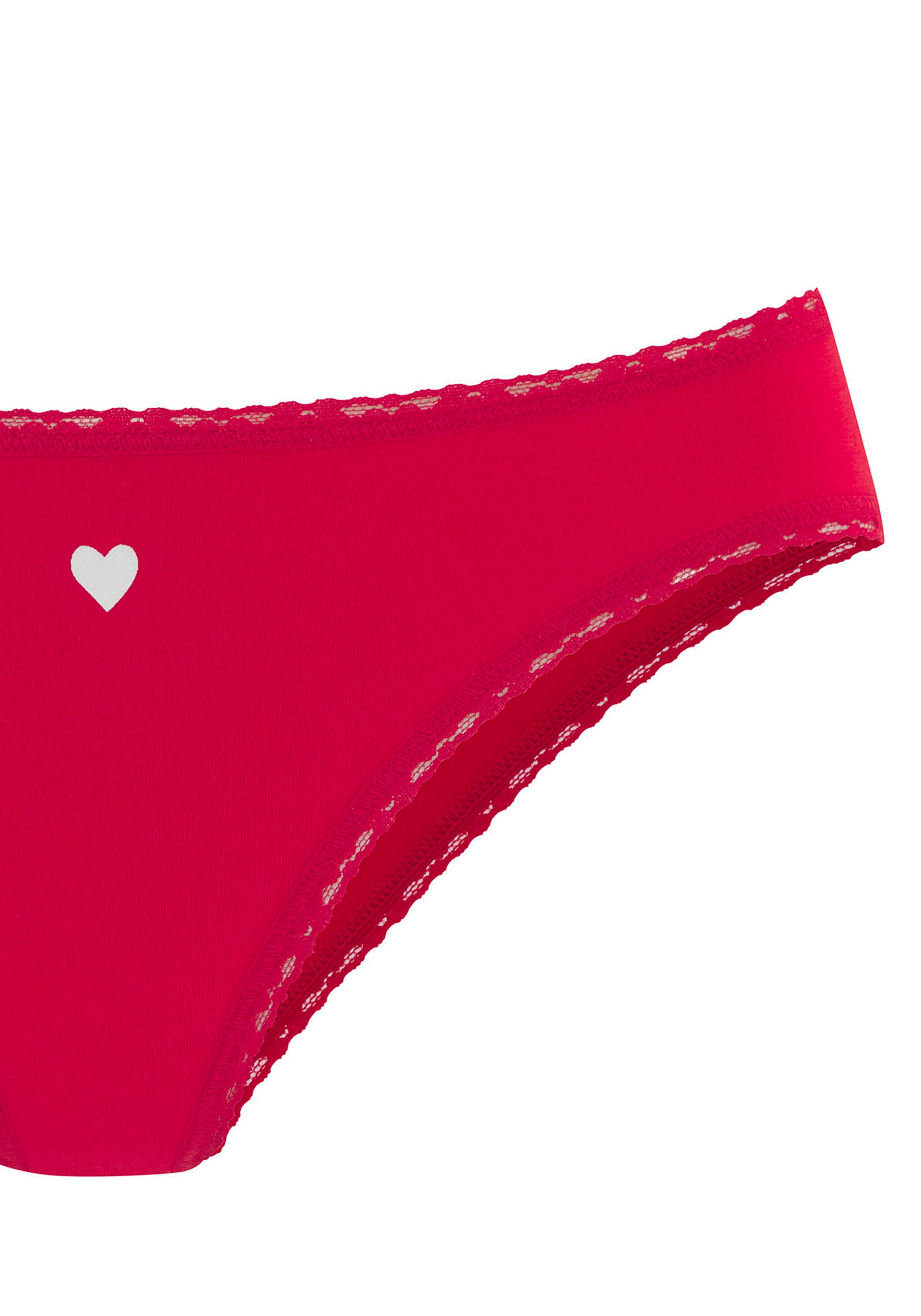 LASCANA Jazz-Pants Slips Geschenk Box (5er-Pack) mit süßen Herzchen-Prints und aus elastischer Baumwoll-Qualität – Bild 5 von 5