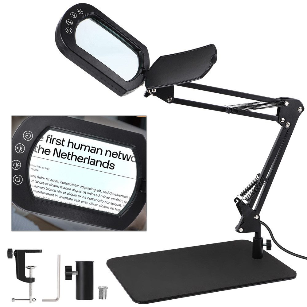 QUBEBU Lupenlampe Lupenleuchte 10X Lupenlampe Schreibtischlampe Lupe mit Li günstig online kaufen