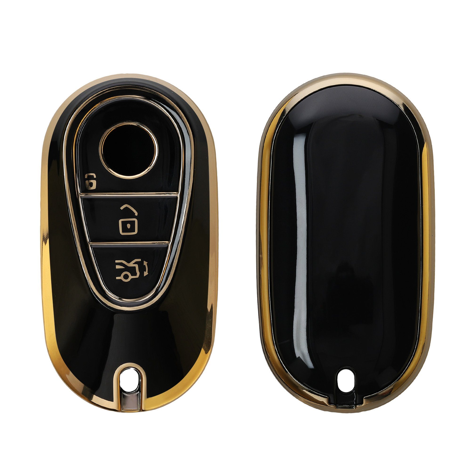kwmobile Schlüsseltasche Autoschlüssel Hülle für Mercedes Benz,  Schlüsselhülle Silikon Cover, KOMPATIBEL MIT: Mercedes Benz 3-Tasten Smart  Autoschlüssel