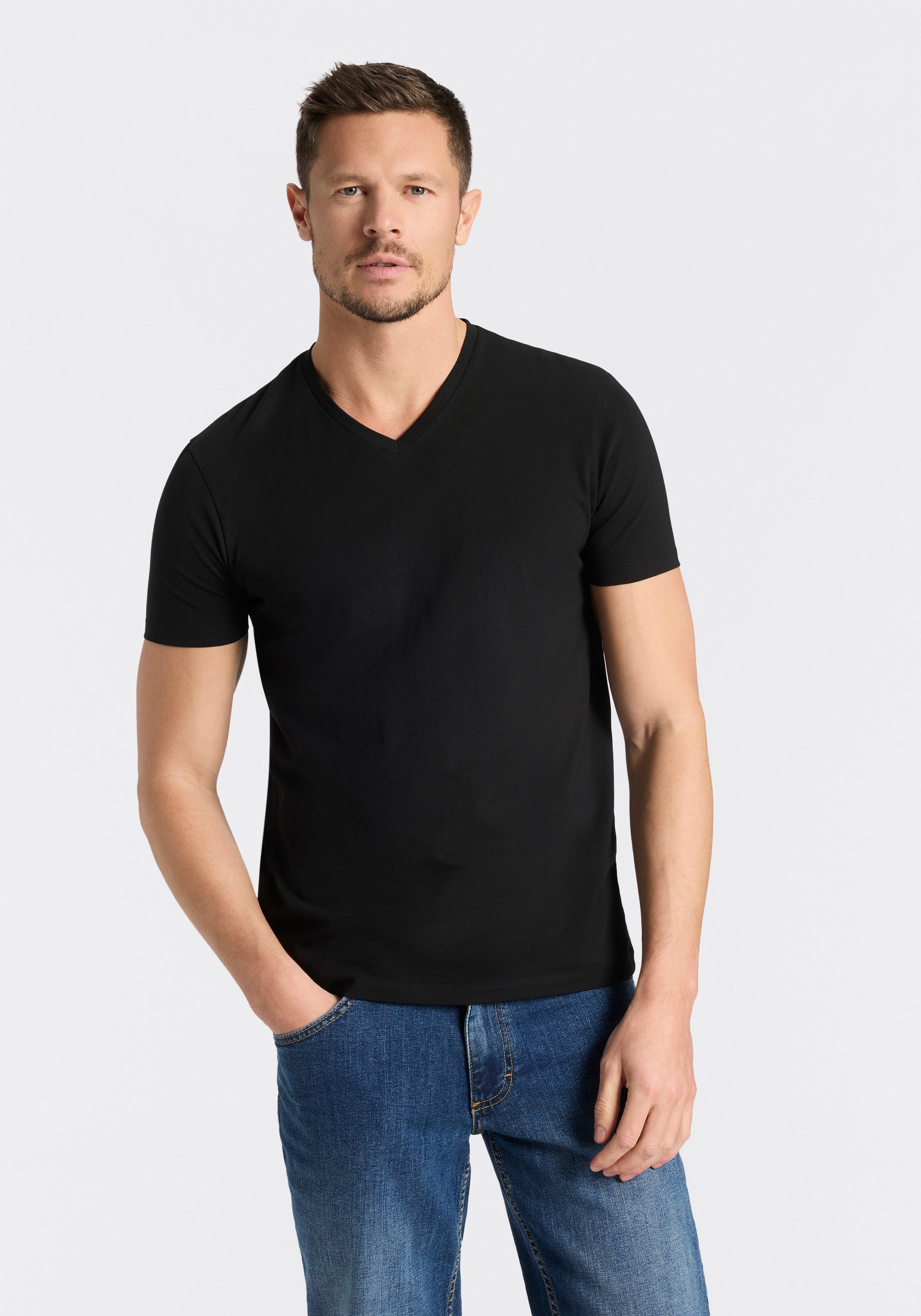 HUGO T-Shirt HUGO-V (Packung, 2er) V-Ausschnitt, Slim-Fit, HUGO Logo-Print günstig online kaufen