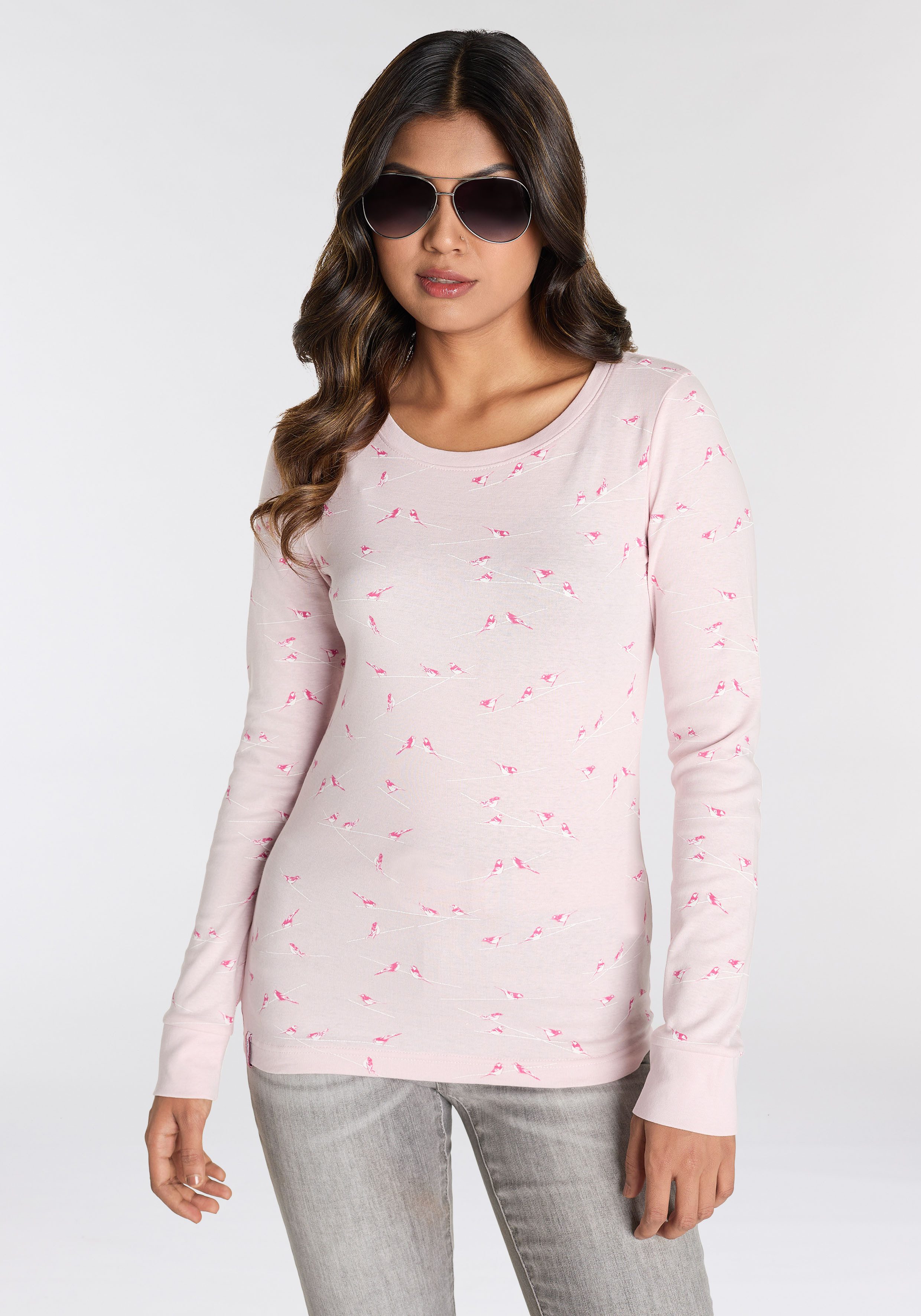 KangaROOS Langarmshirt sehr figurbetonte Passform, Rundhalsausschnitt, günstig online kaufen