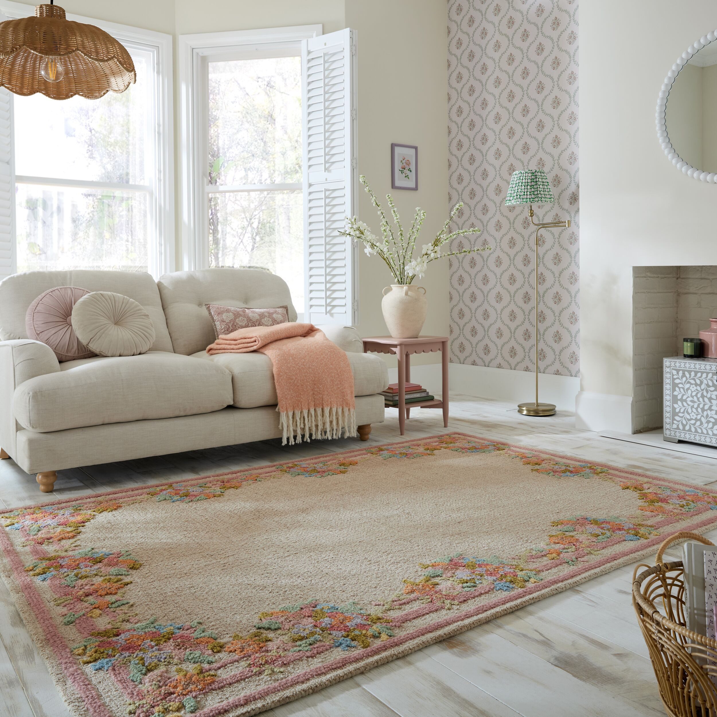 FLAIR RUGS Teppich ELISE FLORAL WOOL, rechteckig, Höhe: 8 mm