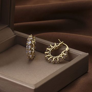 LAKKEC Paar Ohrhänger Stilvoll Metall Kreis Strass Ohrringe Damenschmuck Braut-Ohrringe, Geeignet für Hochzeiten, Partys