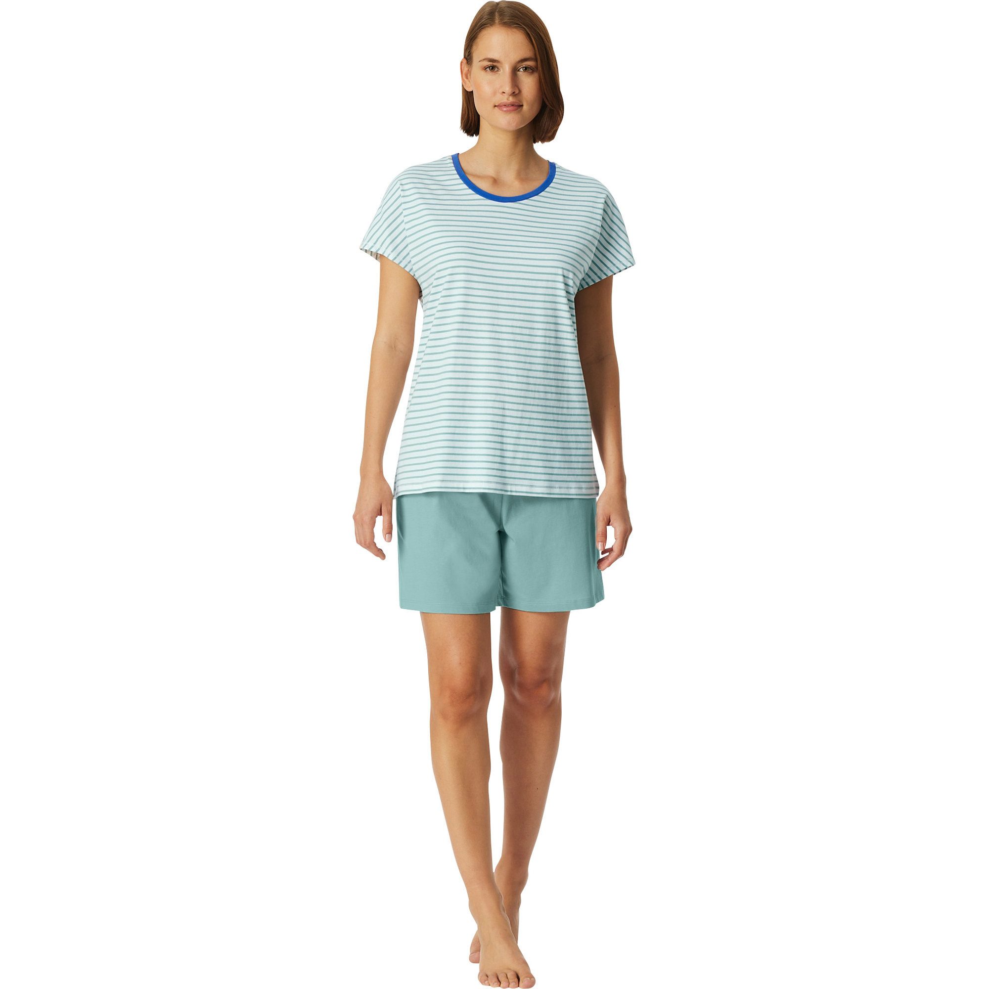 Schiesser Pyjama Damen-Shorty Single-Jersey Streifen günstig online kaufen
