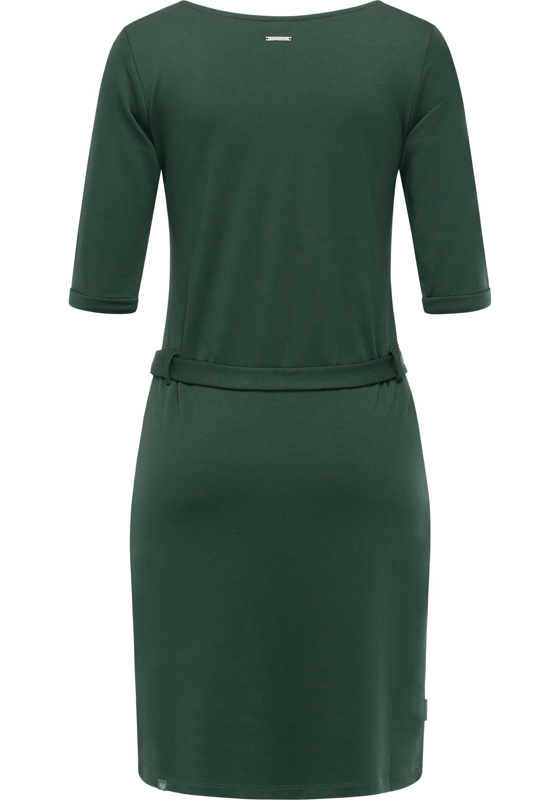 Ragwear Jerseykleid Kenisha Elastisches Midikleid mit Taillengürtel
