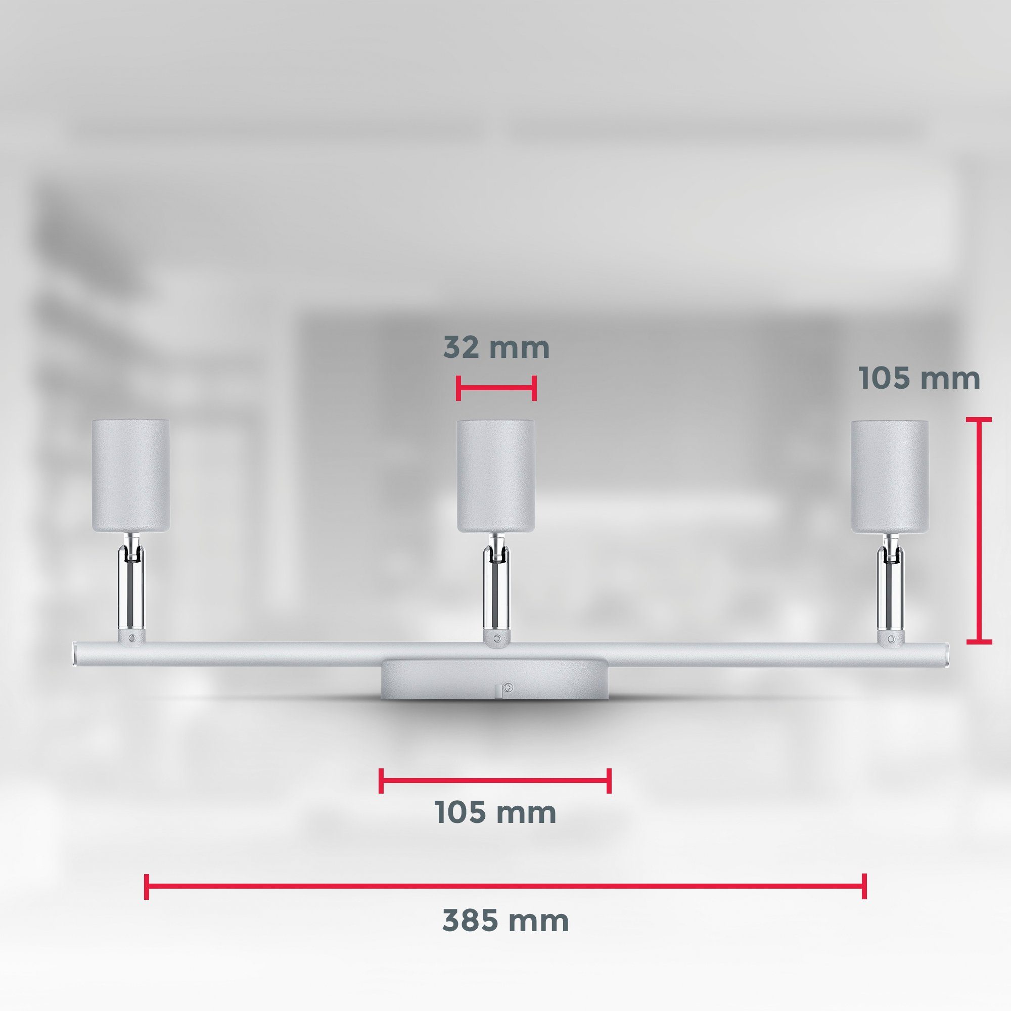 3x IP20, GU10 LED 400Lm, 5W, Inkl. Licht Neutralweißes Dreh-& B.K.Licht Titanfarbig, BK_DS1409 wechselbar, 3x Leuchtmittel, Deckenleuchte, Neutralweiß, 4.000K Schwenkbar, 3x Deckenspots