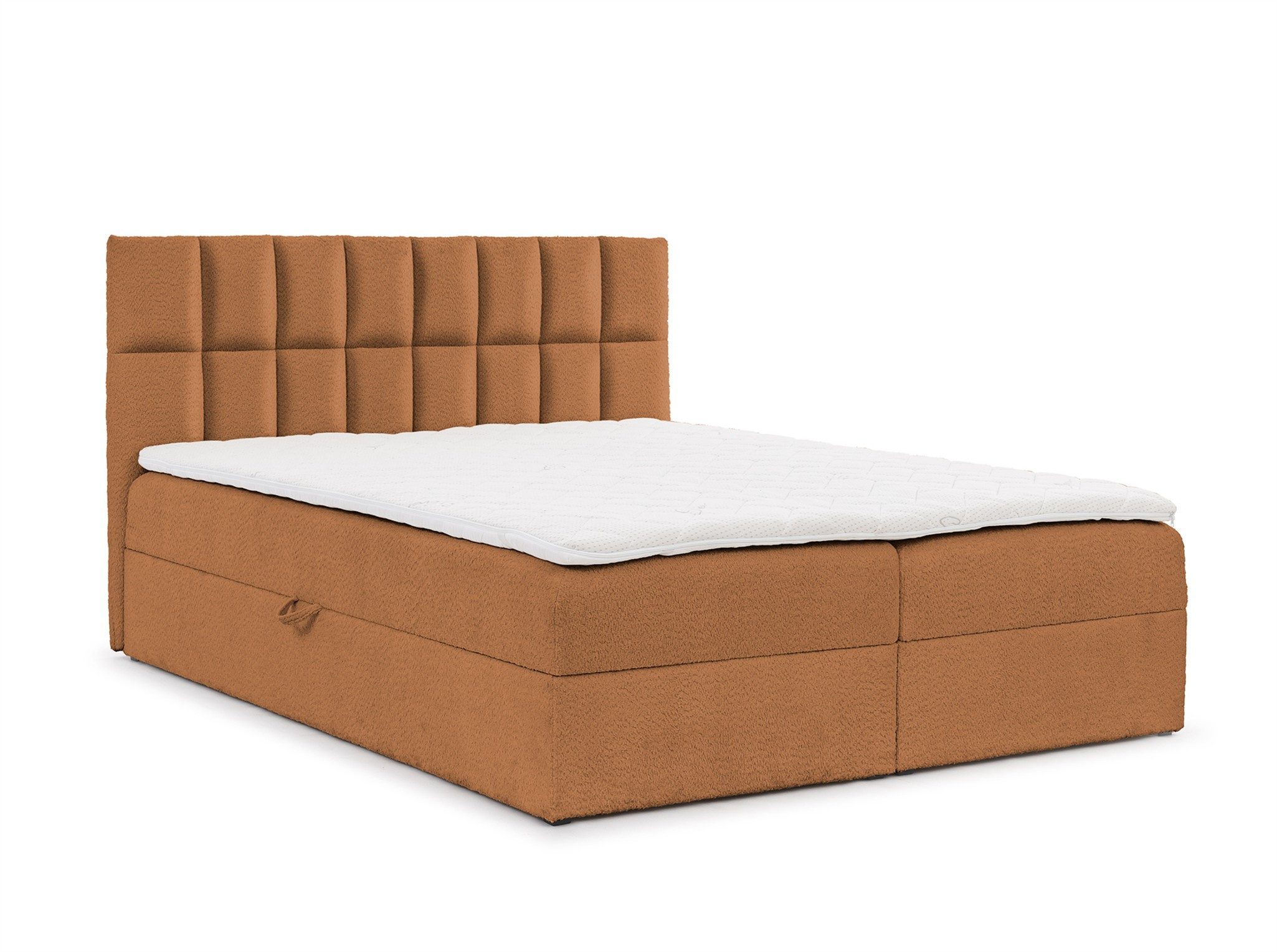 Fun Möbel Boxbett Schlafzimmerbett DOMINGA PREMIUM Überlänge Stoff Coral (i günstig online kaufen