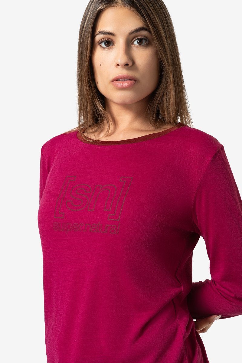 SUPER.NATURAL Langarmshirt Merino Longsleeve W THE ESSENTIAL LOGO LS feinst günstig online kaufen