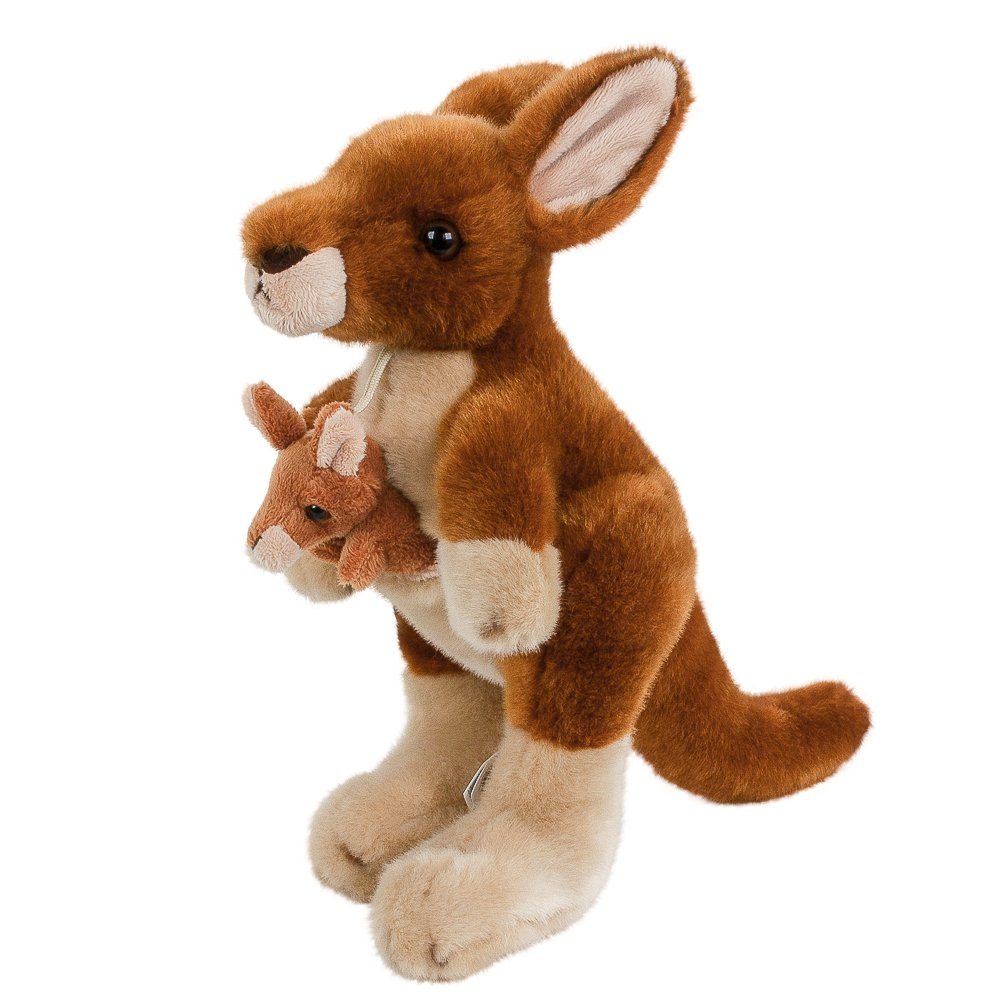 Teddys Rothenburg Kuscheltier Känguru mit Baby 27 cm Plüschkänguru