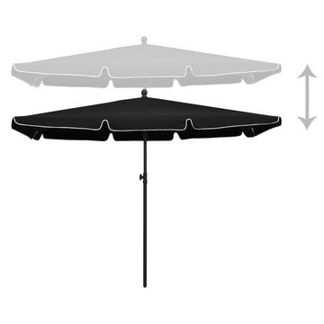 vidaXL Balkonsichtschutz Sonnenschirm mit Mast 210x140 cm Schwarz