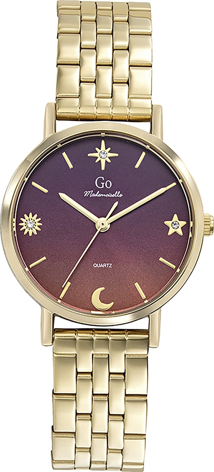 Girl Only Quarzuhr Girl Only GO Damen Armbanduhr, (Analoguhr), Damenuhr GO gold, klein (ca. 30mm) Edelstahlarmband, Fashion-Style