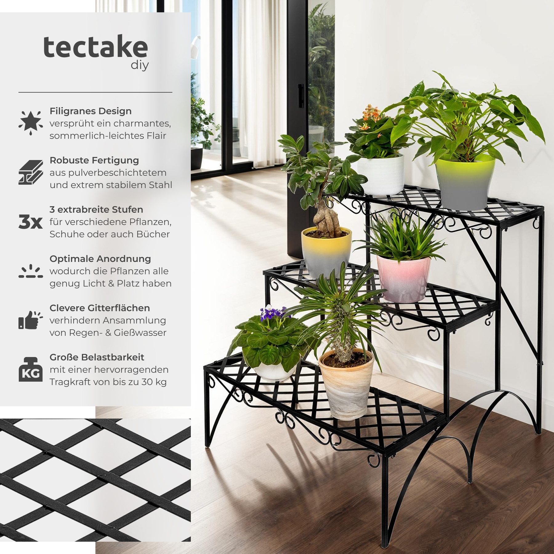 tectake Pflanztisch Blumentreppe (1-St., 1 tlg), günstig online kaufen