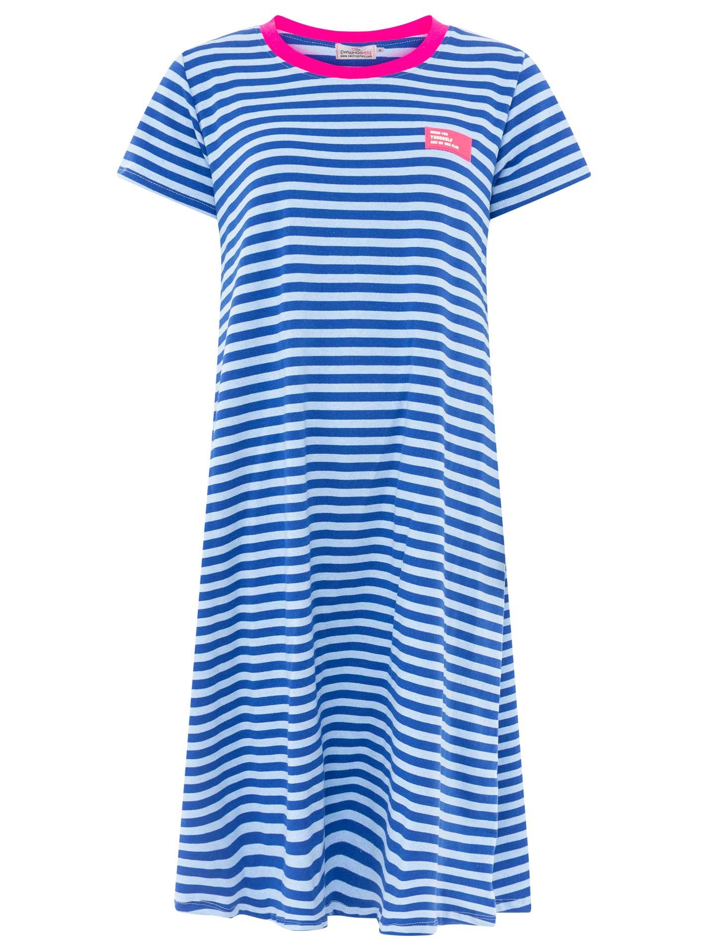 Zwillingsherz Sweatkleid Neon Streifen