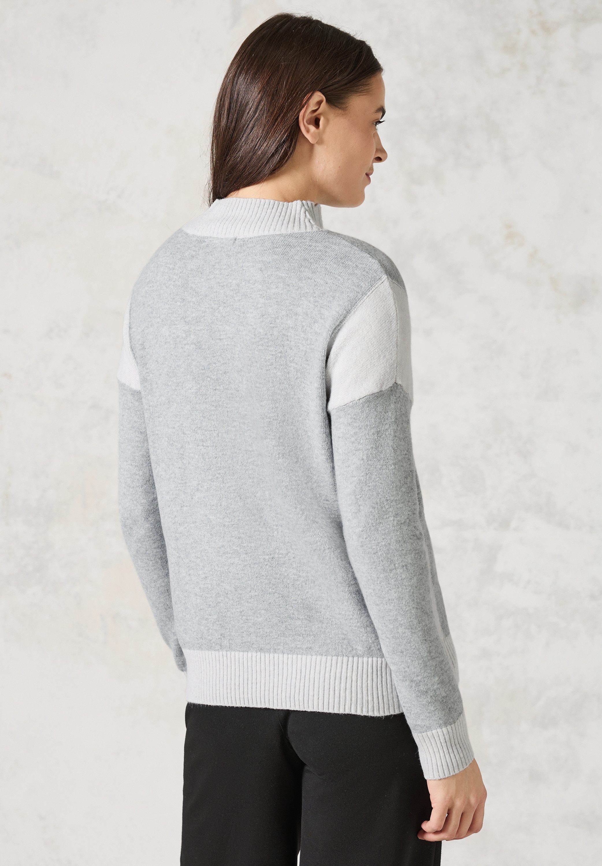 CECIL Stehkragenpullover aus Baumwolle mit Stretchanteil