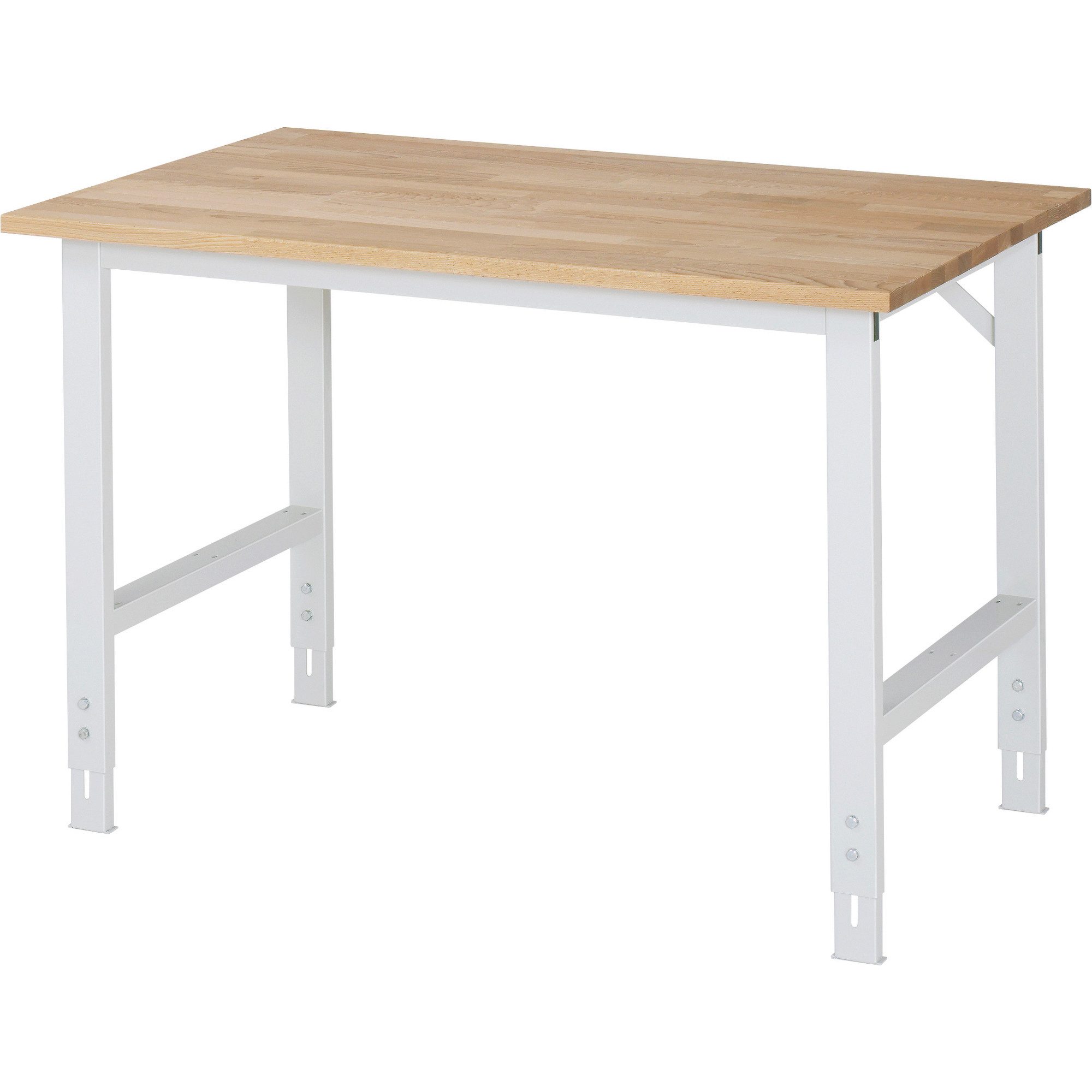 RAU Werkbank Arbeitstisch 1250x800x760-1080 B-Platte 25mm lichtgrau