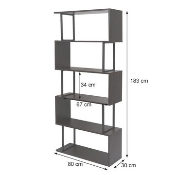 MCW Bücherregal MCW-A27-b, Oberfläche mit 3D Struktur, Viel Stauraum, Inklusive Bodenschoner