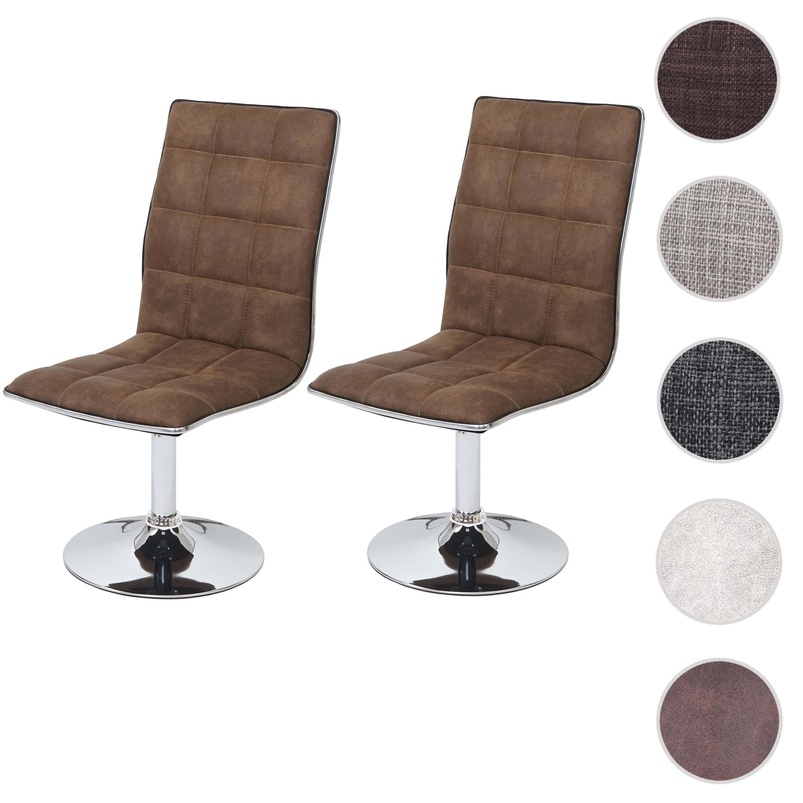 MCW Esszimmerstuhl C41 2er-Set Vintage Braun Stoff/Textil günstig online kaufen