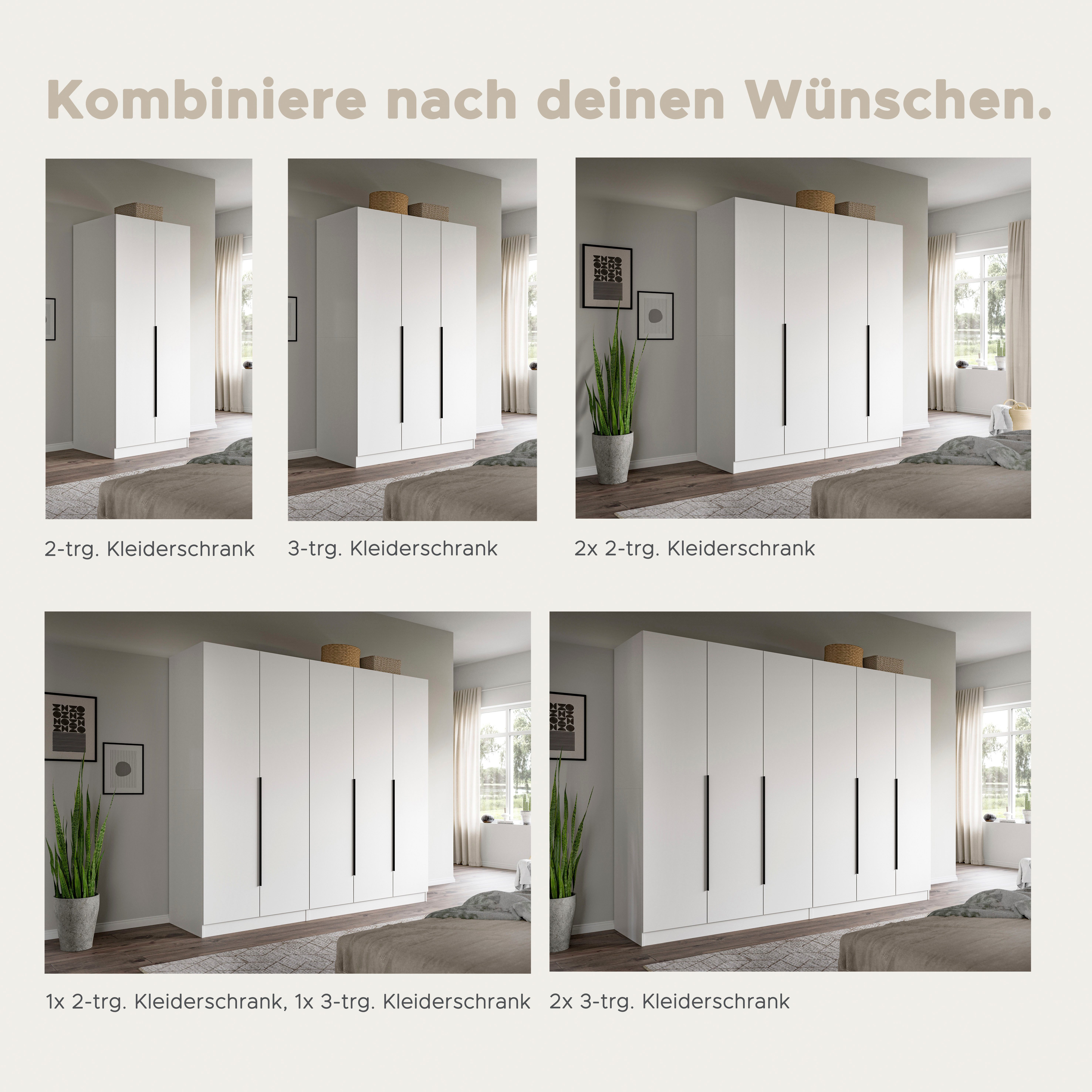 OTTO home Schrank-Set Skarde moderner Kleiderschrank Schlafzimmerschrank, (1-St., wähle deine beste Schrank Kombination), Skarde Kleiderschrank 200 cm, 2 Kleide – Bild 5 von 5