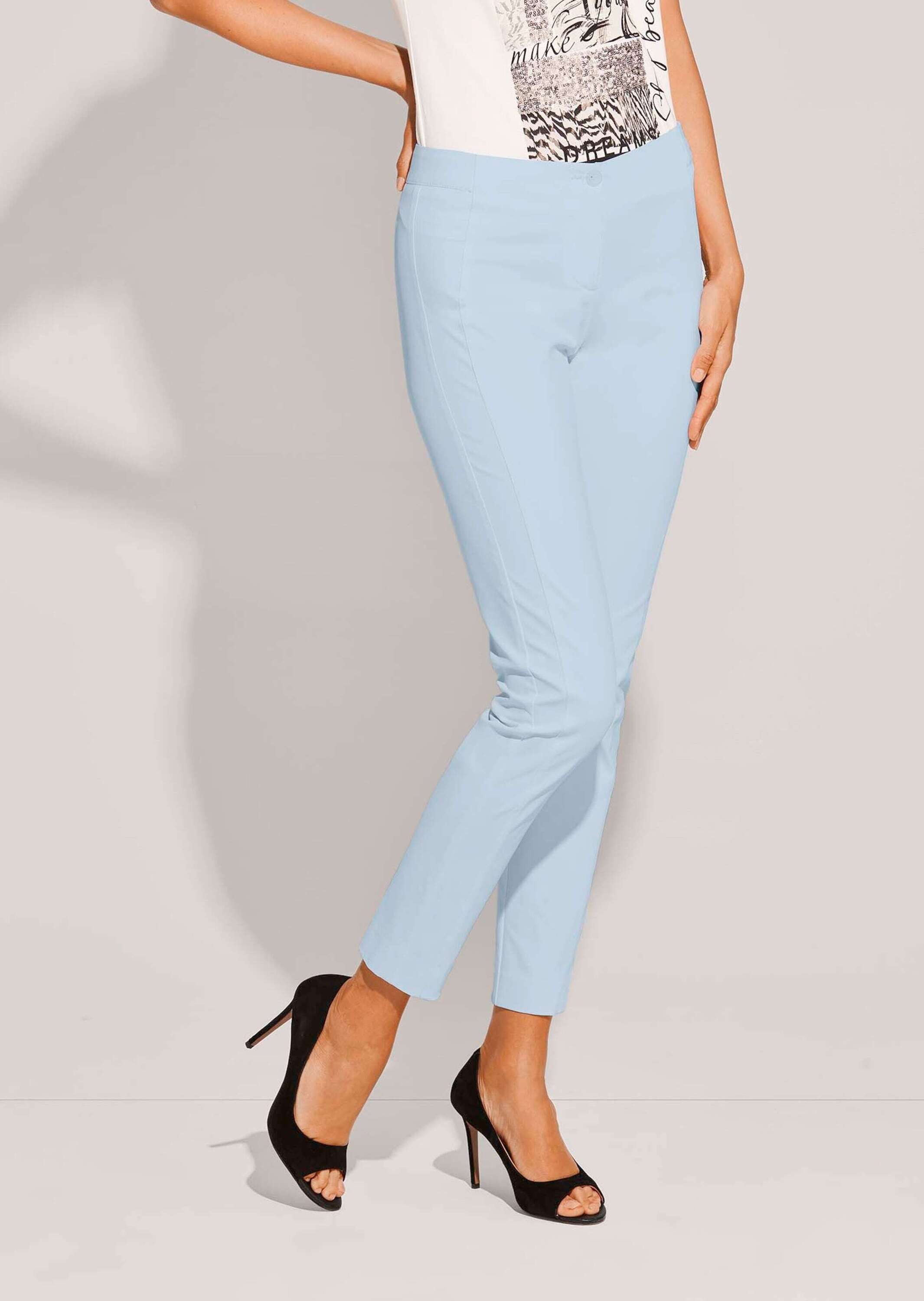 MADELEINE Stoffhose Kurzgröße: Komforthose mit Ziernähten Bundlose Viskoseh günstig online kaufen