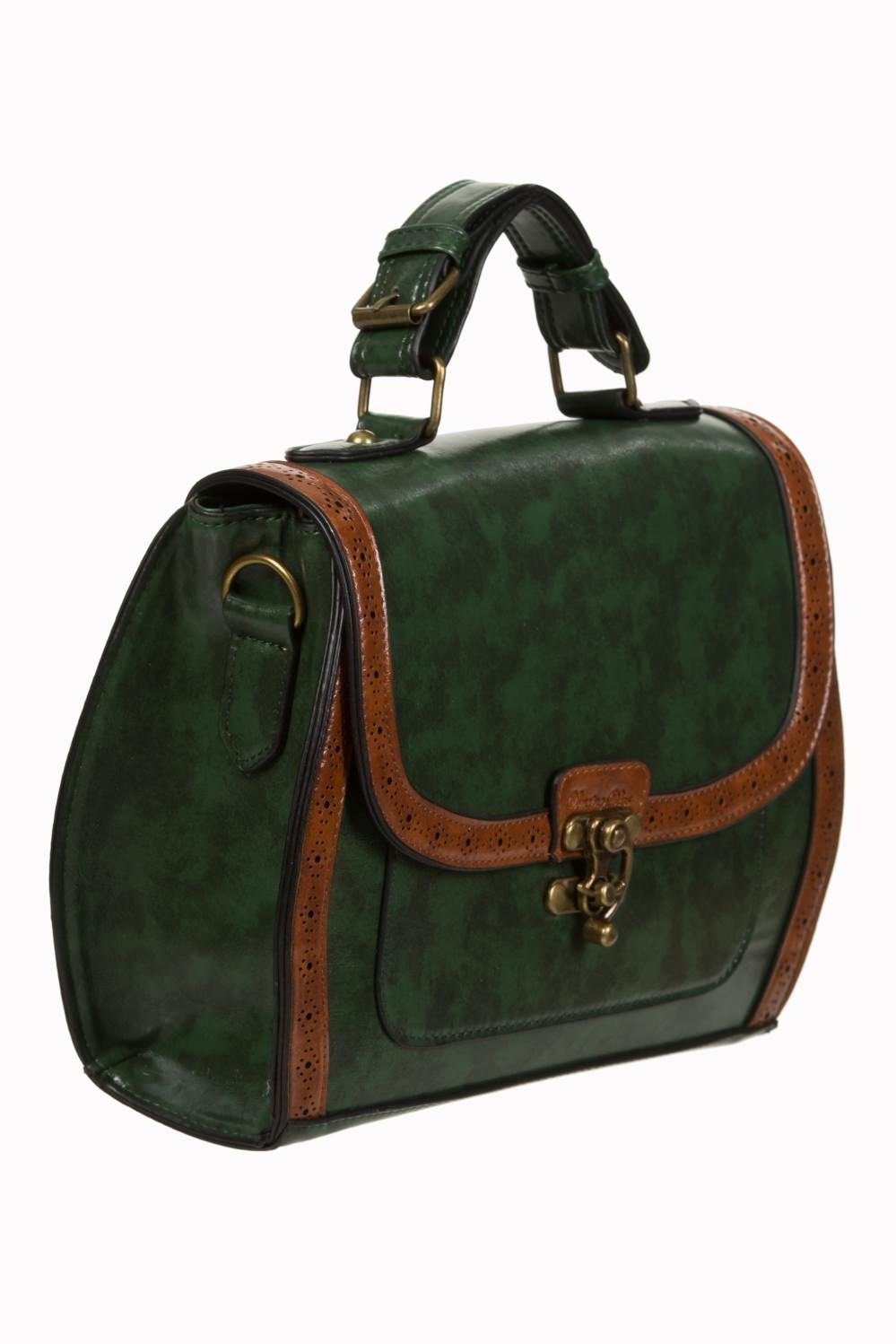 Banned Schultertasche Stevie Grün, Verstellbarer Schultergurt Retro Crossbody Bag
