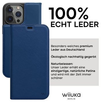wiiuka Handyhülle suiit Hülle für iPhone 14 Pro, Klapphülle Handgefertigt - Deutsches Leder, Premium Case