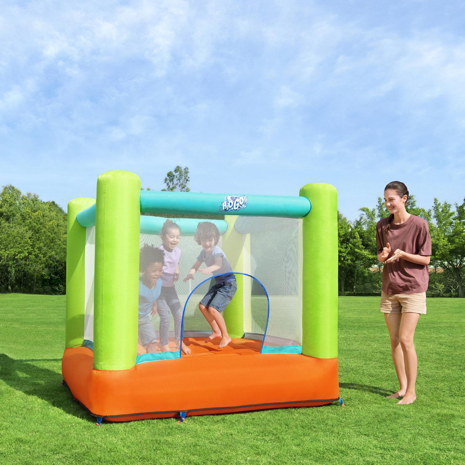 Bestway Hüpfburg H2OGO!® Jump and Soar™, (Packung, mit Dauergebläse), 194 x 175 x 170 cm