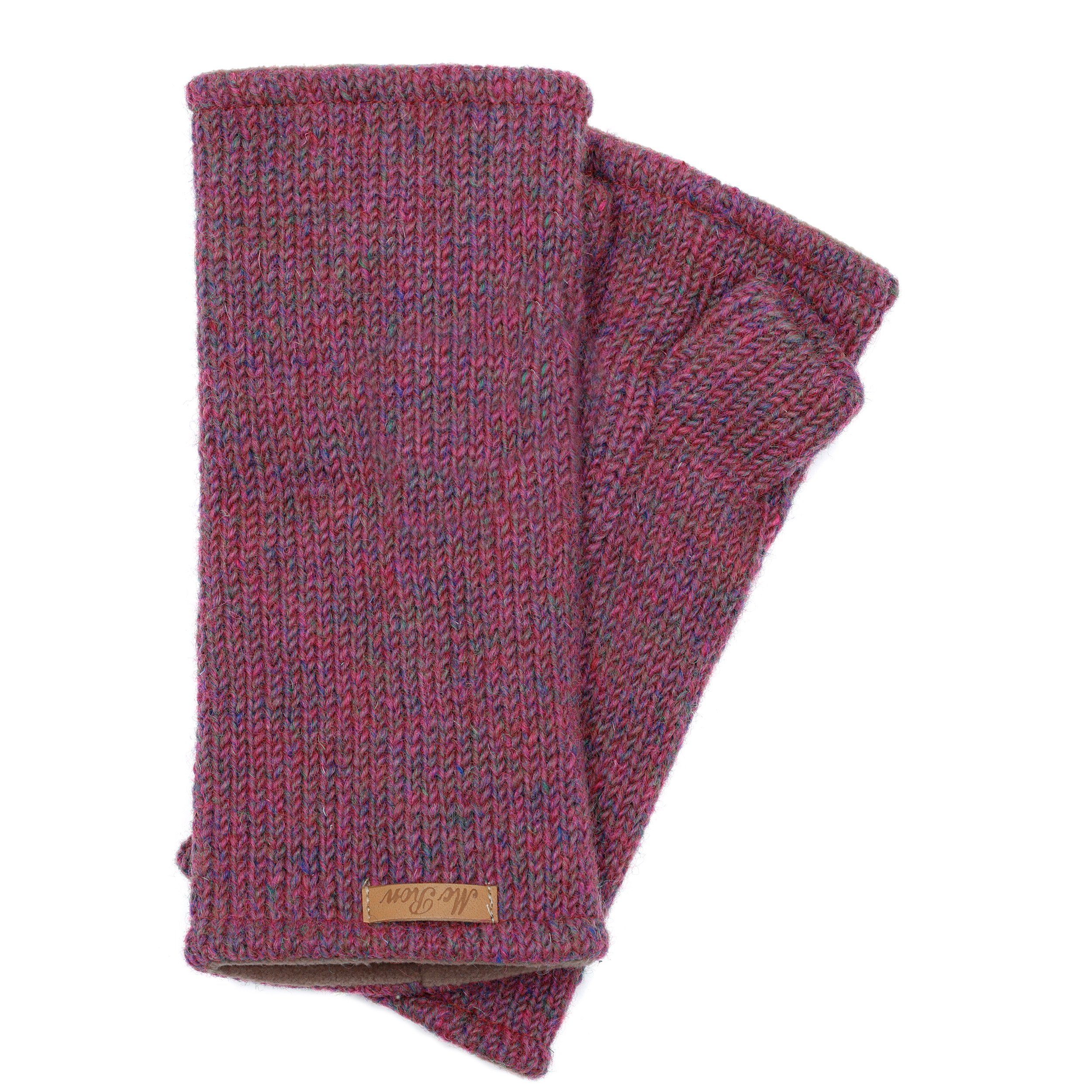 McRon Armstulpen Pulswärmer Modell Reka mit Daumen, mit hohem Schurwoll-Anteil, komplett mit Fleece gefüttert