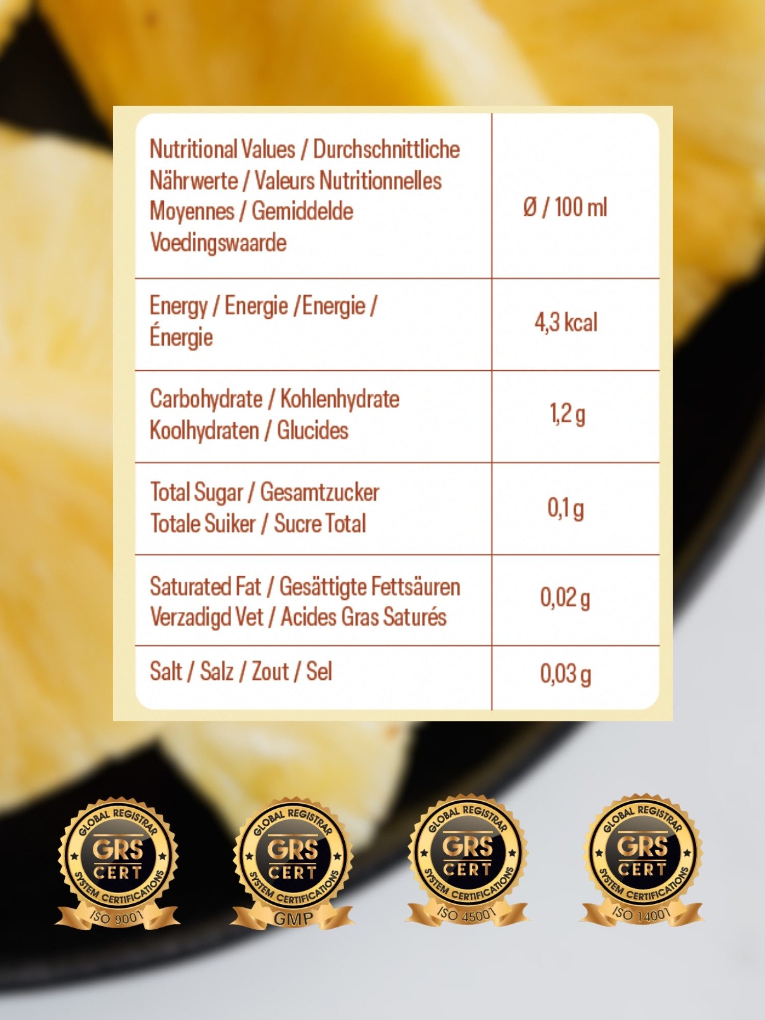 ADELSHOP Essig Sifamix Ananassessig - Traditionell Fermentiert & Naturtrüb, 500 ml