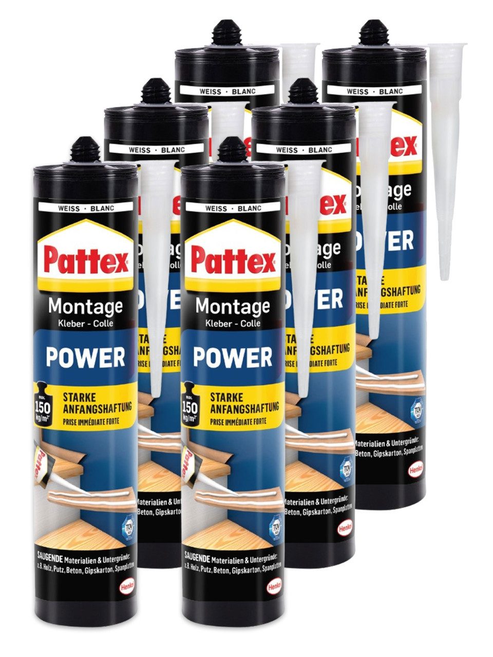 Pattex Montagekleber Pattex Montage Power 370 g - 6 Stück