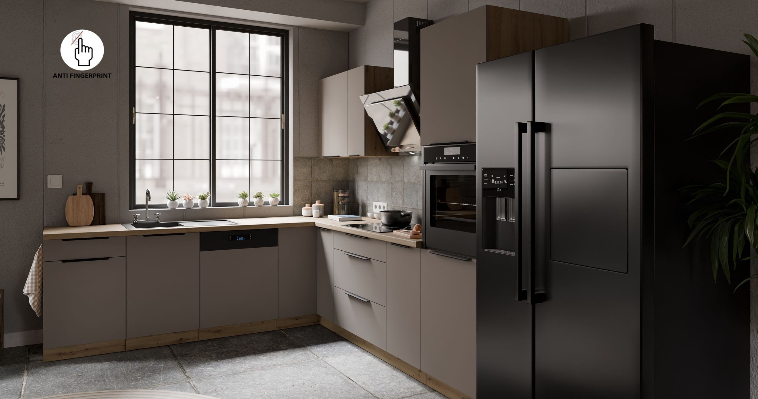 Küchen-Preisbombe Winkelküche ARIA K-AR ECKE 2 Anti Fingerprint Küche Küchenzeile Eckküche