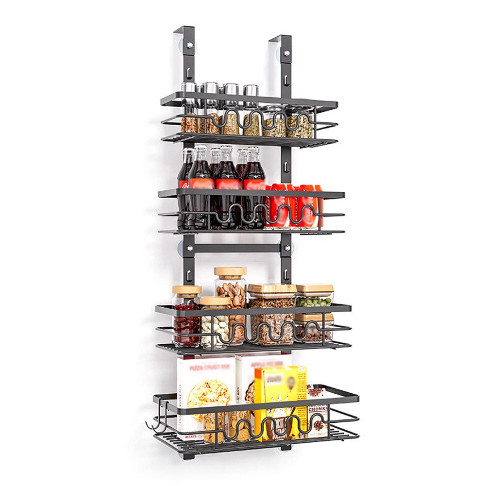 GarveeMore Küchenorganizer-Set Über der Tür Speisekammer Veranstalter, Metall hängenden Gewürzregal, Pantry Tür Organizer Regale Multi-Tier über die Tür für Küche Bad