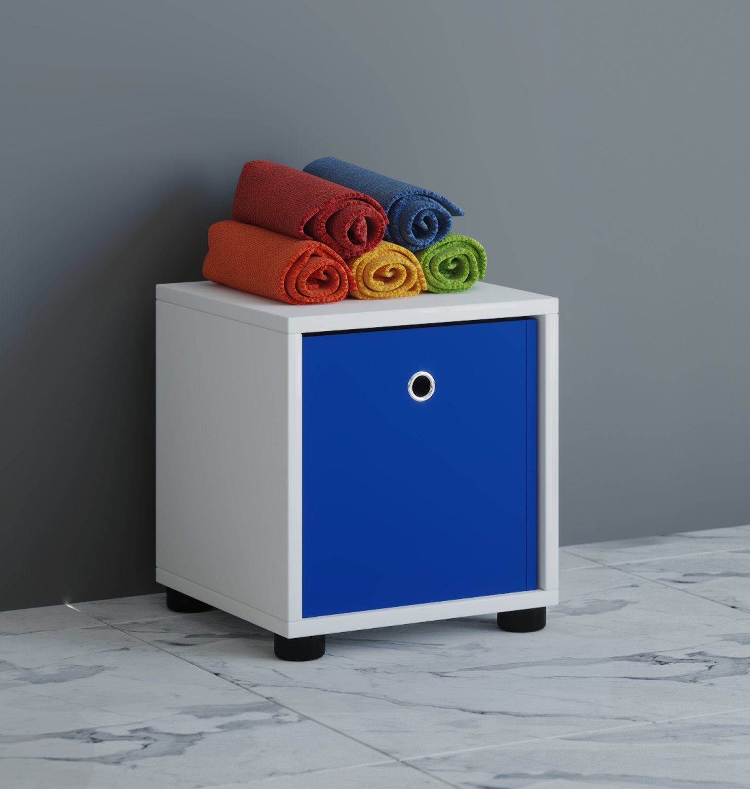 Midischrank Holz Würfel Badmöbel Badregal Benos-1