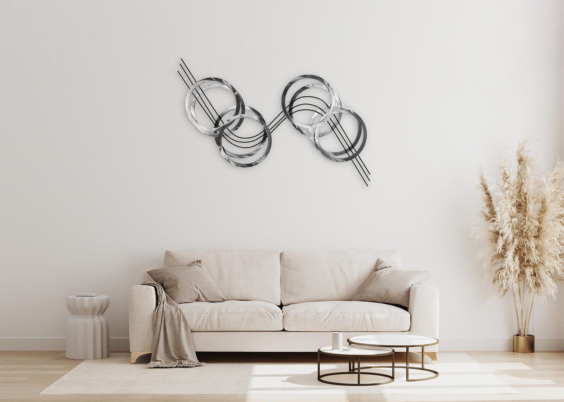 KUNSTLOFT Wanddekoobjekt Brandished 115x67x5 cm, handgefertigte Wanddeko Metall