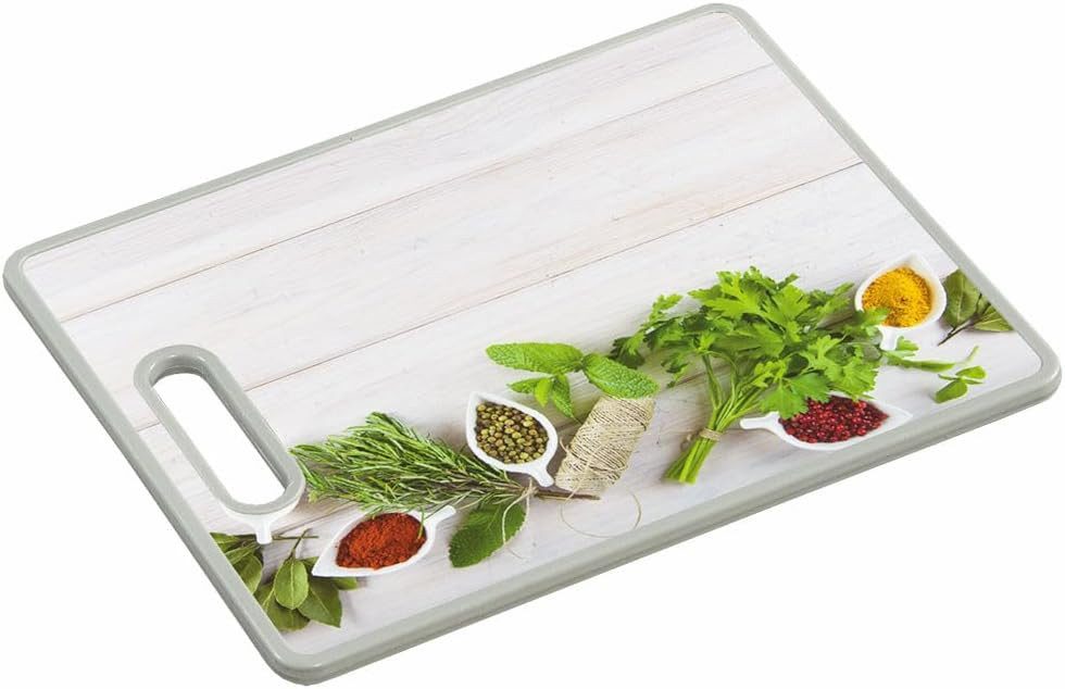 KESPER® Schneidebrett Schneide- und Servierbrett Herbs + Spices 38 x 30 x 1,2 cm, (1-St)