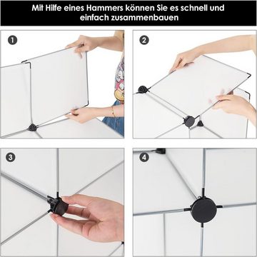 KOMFOTTEU Standregal Würfelregal, mit 6 Cubes, Metallgestell & Hammer, 94,5 x 31,5 x 94,5 cm