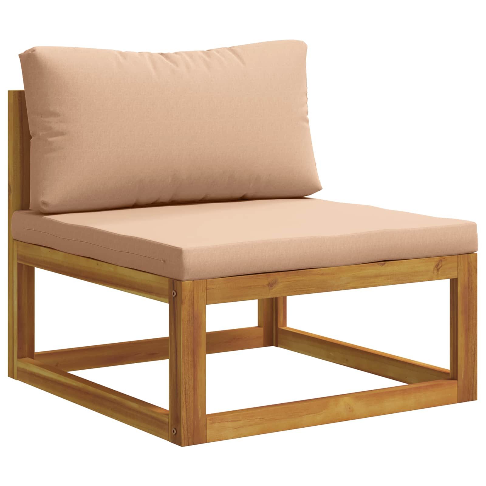 vidaXL Gartenlounge-Set 9-teiliges Garten-Lounge-Set, modular Natur Massivholz