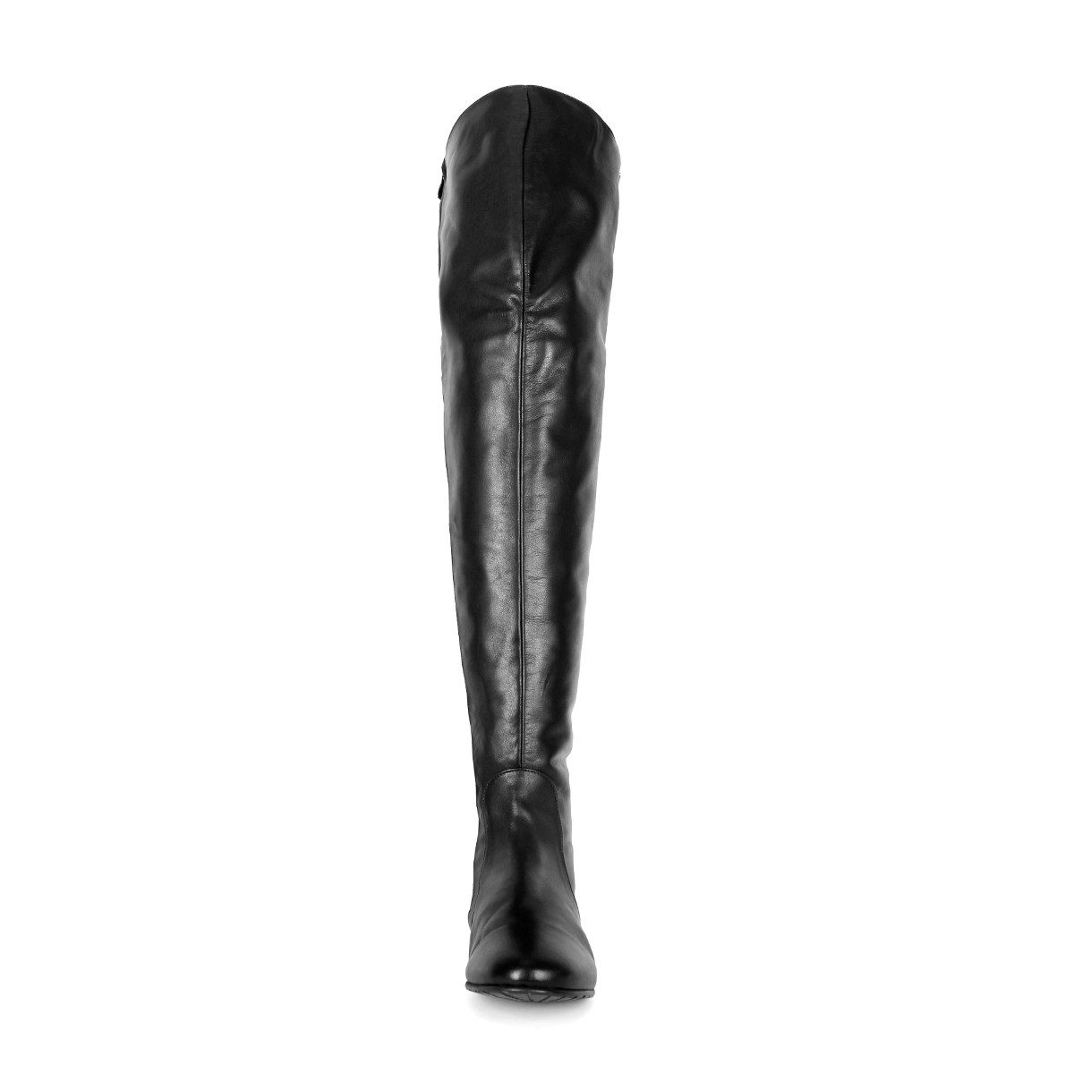 Fernando Berlin Ultraflacher Overkneestiefel mit Schnürung (Modell 108) Leder schwarz Overkneestiefel