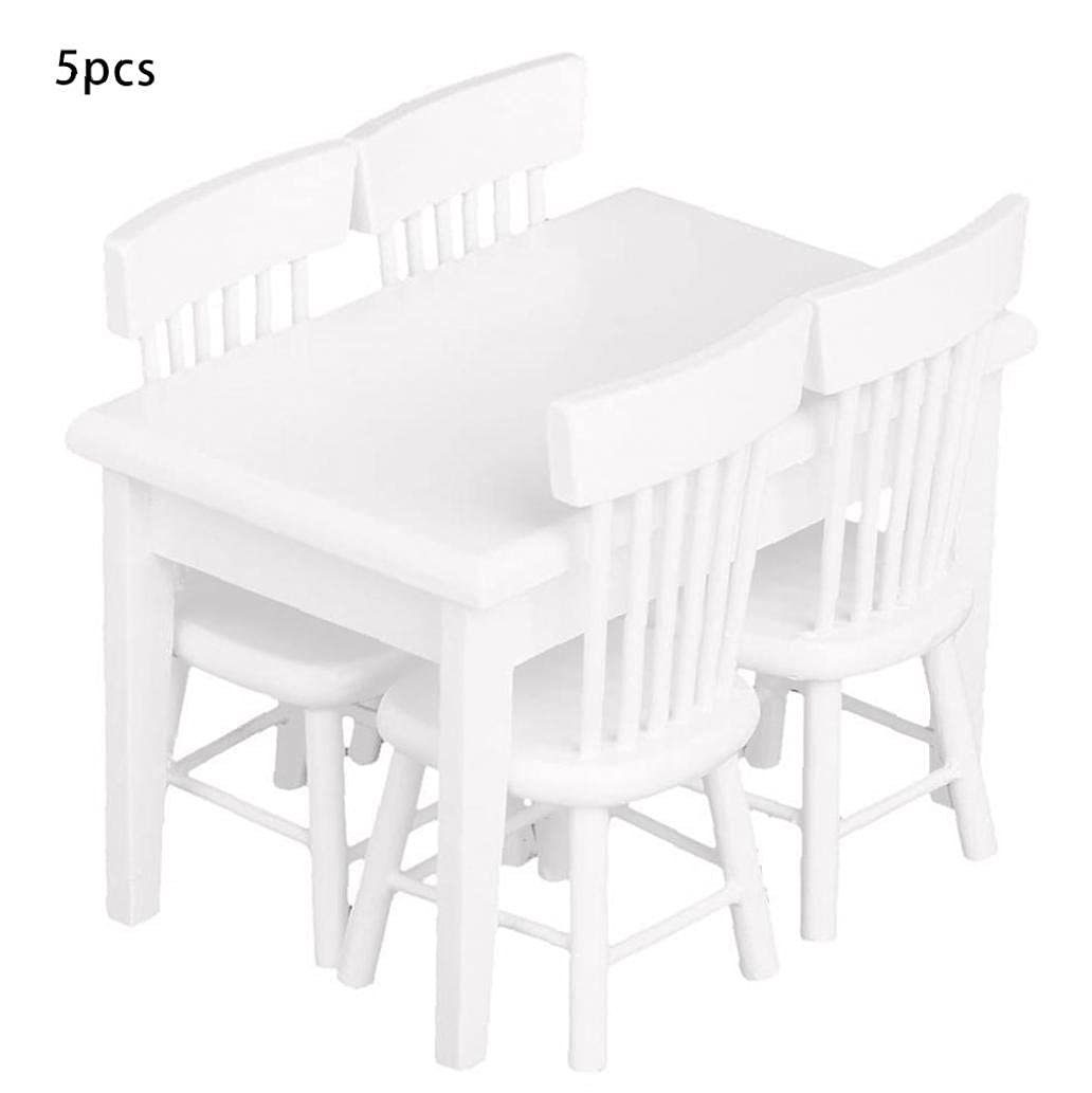 BEARSU Puppenhausmöbel »Miniatur Dining Weiß Tisch Stuhl