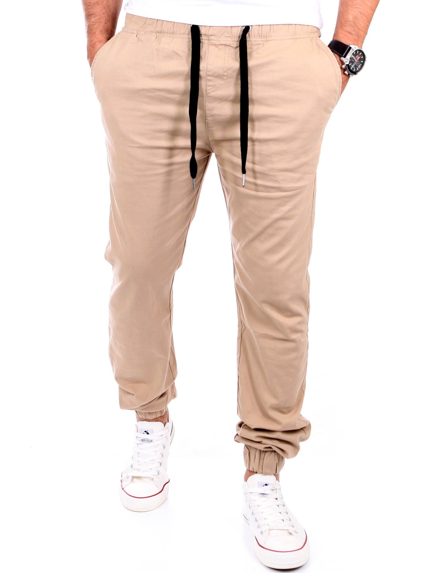 Reslad Chinohose Reslad Jogg-Chino Herren-Hose Harem Jogging-Chinohose RS-2055 (1-tlg., Jogging-Chino) Chino Hose Jogger Freizeithose